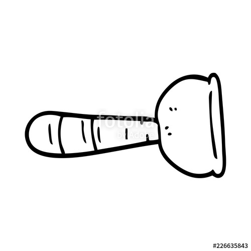 500x500 Line Drawing Cartoon Toilet Plunger Stock Image And Royalty Free