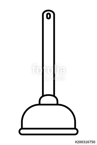 334x500 Line Toilet Plunger Tool To Plumber Equipment Stock Image