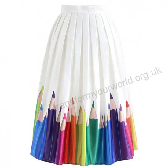 550x550 new plus size drawing pencil print skirt pleated skater midi