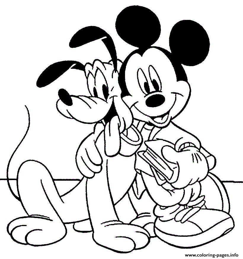 820x873 Mickey And Pluto Disney Coloring Pages Printable