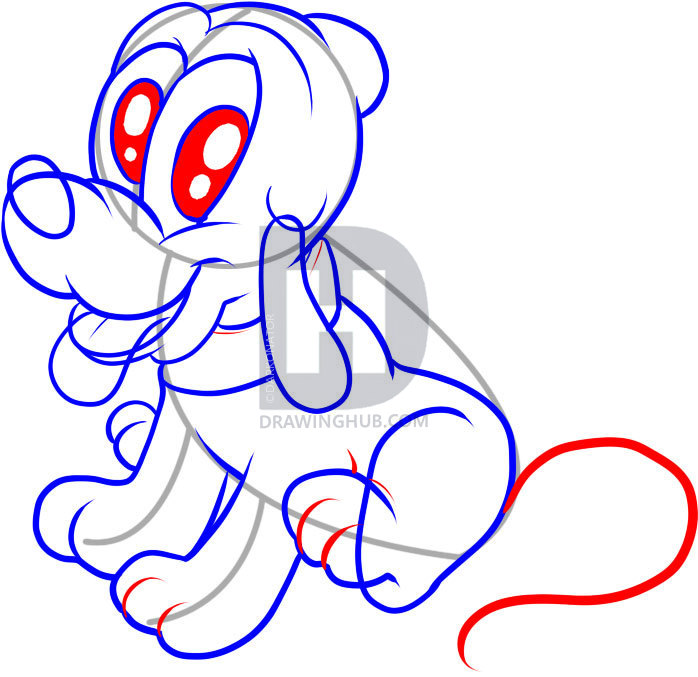 698x677 How To Draw Baby Pluto, Step