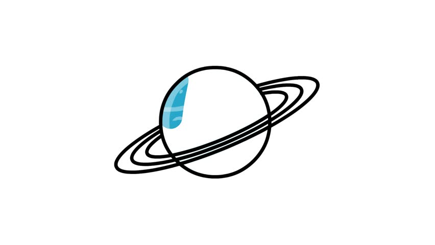 852x480 Planet Of Uranus Hand Draw Stock Footage Video