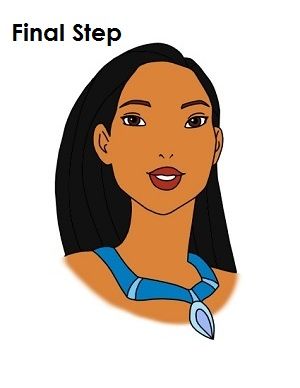 300x388 How To Draw Pocahontas Final Step Doodle Disney Sketches