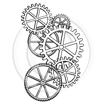 425x425 Cogs And Gears Drawing