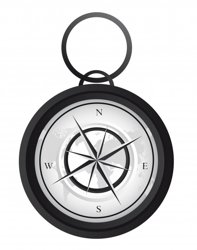 626x794 Black And White Compass With Map Vector Illustration Vector