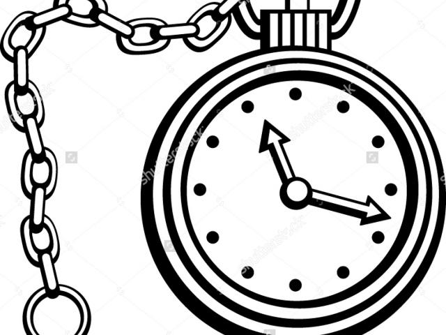 640x480 Pocket Watch Clipart Chain Drawing