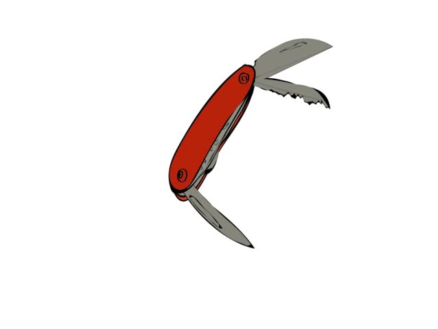 638x480 Pocket Knife Drawing Stock Video Footage