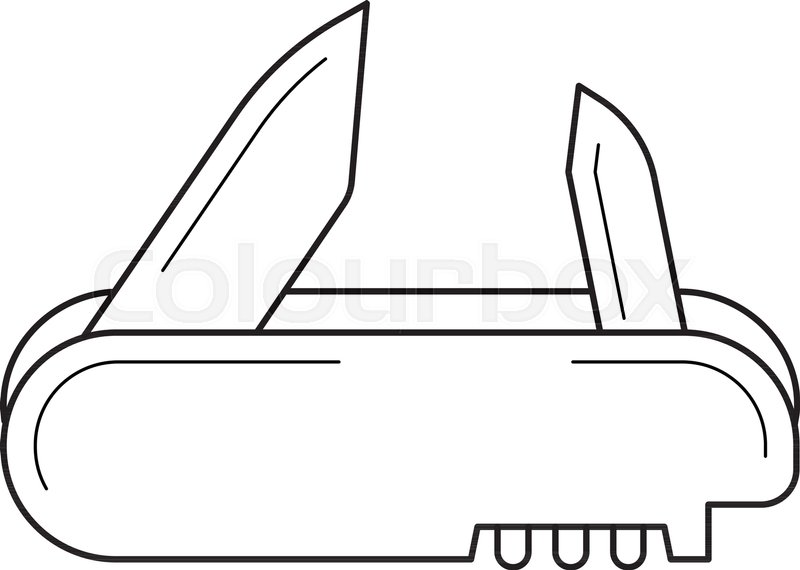 800x570 Swiss Knife Vector Line Icon Isolated Stock Vector Colourbox