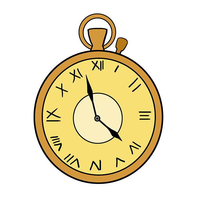 680x678 How To Draw A Pocket Watch