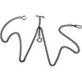 160x160 Manchda Black Inch Single Albert Curb T Bar Pocket Watch Chain