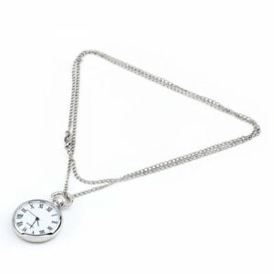 300x300 antique white dial quartz round pocket watch necklace silver chain
