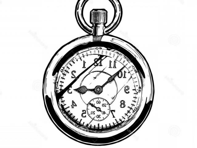 640x480 Free Drawn Pocket Watch, Download Free Clip Art