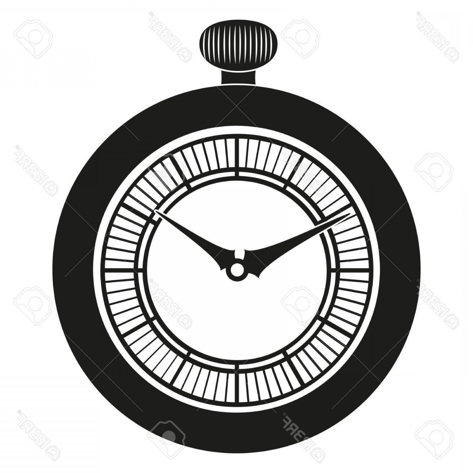 1560x1560 Photostock Vector Pocket Watch Silhouette Isolated On White