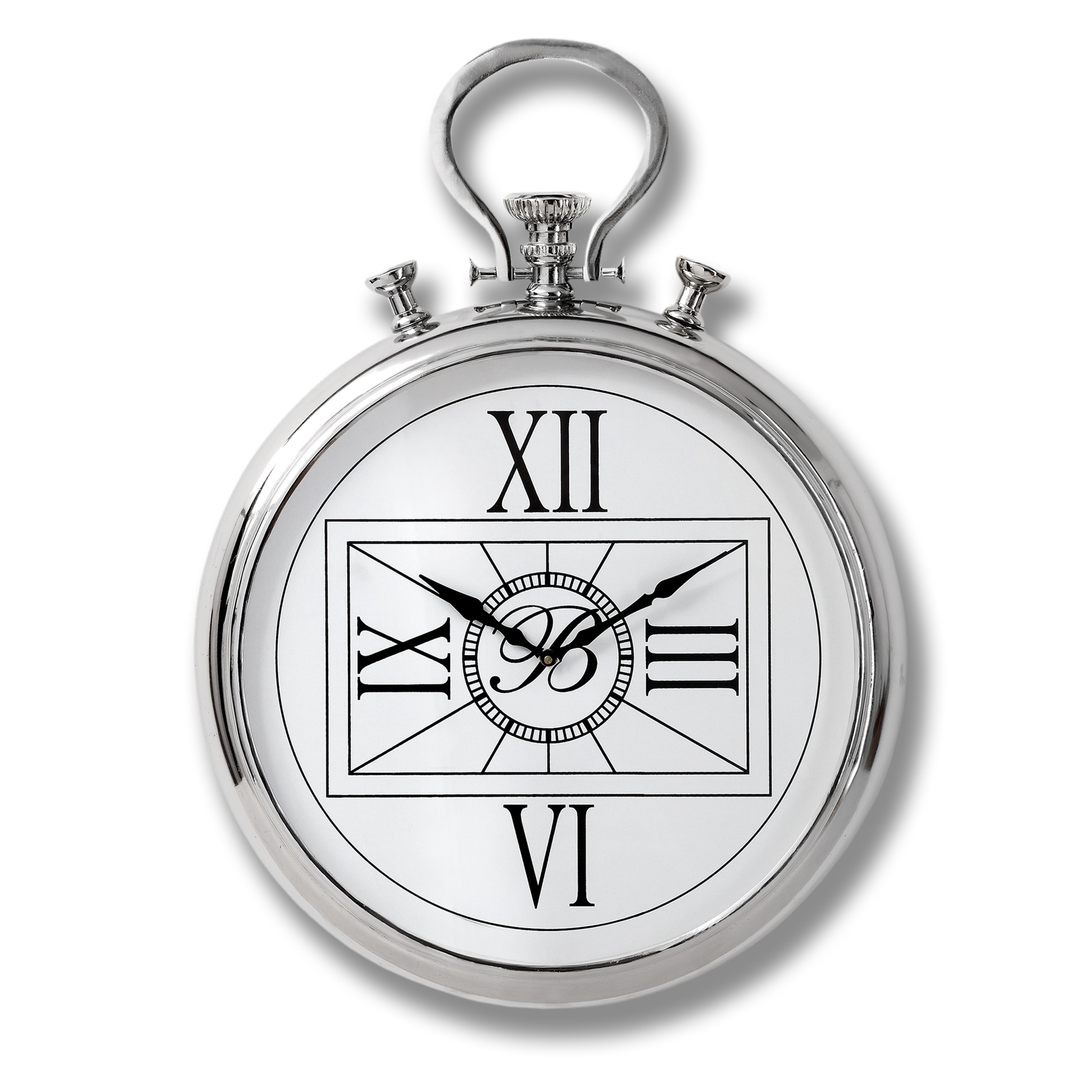 1800x1800 Large Nickel Pocket Watch Clock From Hill Interiors