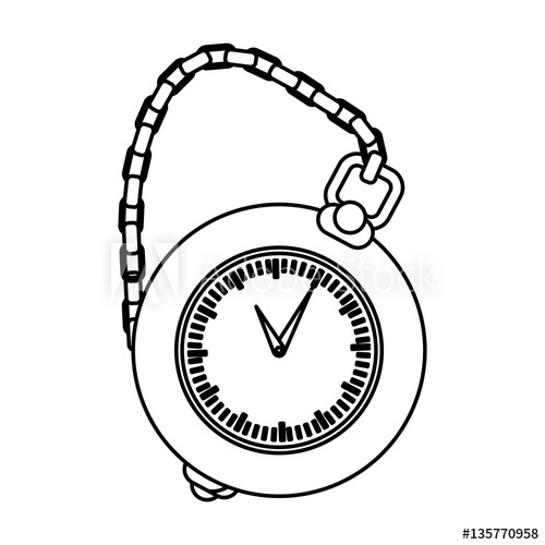 500x500 Pocket Watch Clock Icon Image Vector Illustration Design
