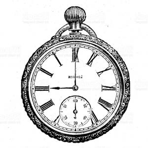 300x300 Photostock Vector Vector Drawing Of An Antique Pocket Watch