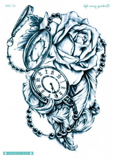 393x550 Pocket Watch And Rose