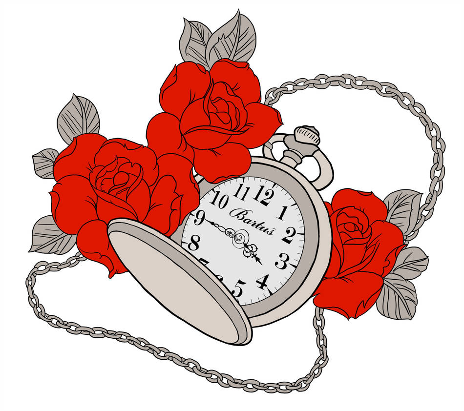950x842 Pocket Watch Memorial Tattoo Design Wip