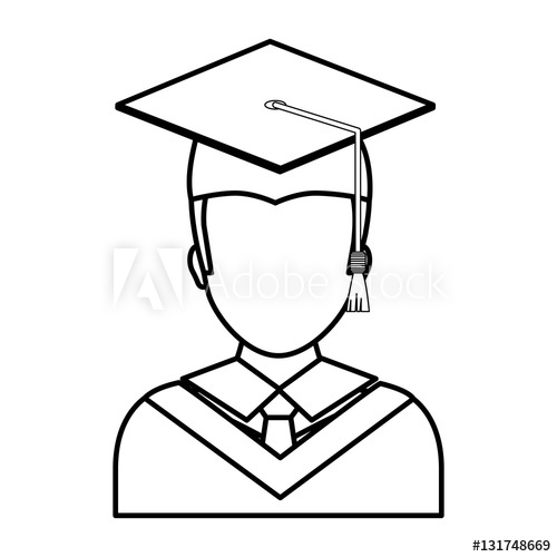 500x500 Young Student Graduation Icon Vector Illustration Graphic Design