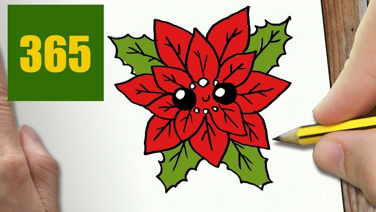 1280x720 How To Draw A Poinsettia Cute, Easy Step