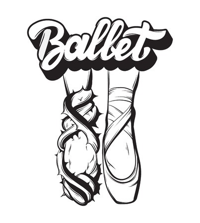 403x450 Ballet Vector Handwritten Lettering With Hand Drawn Creative