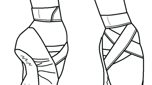 585x329 Pointe Shoes Coloring Pages Shoes Coloring Pages Sheets For Kids