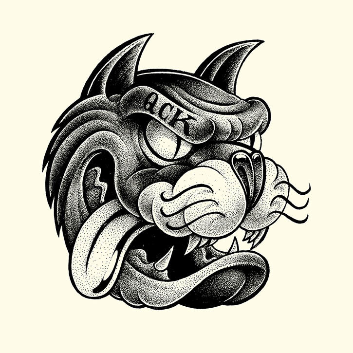 725x725 Feline Pointillism Art Pointillism Art