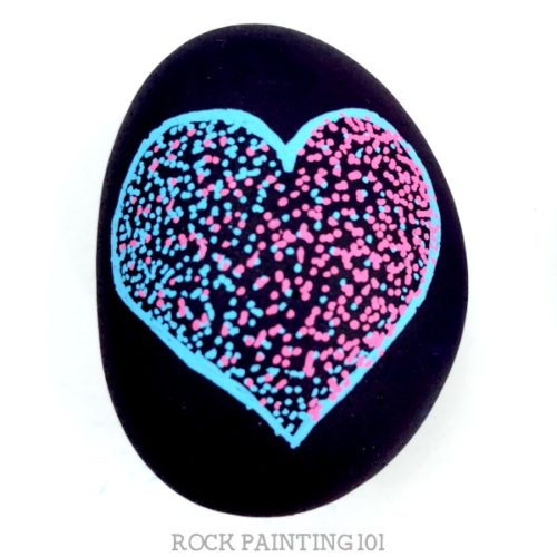 500x500 How To Make An Easy Pointillism Heart Painted Rock