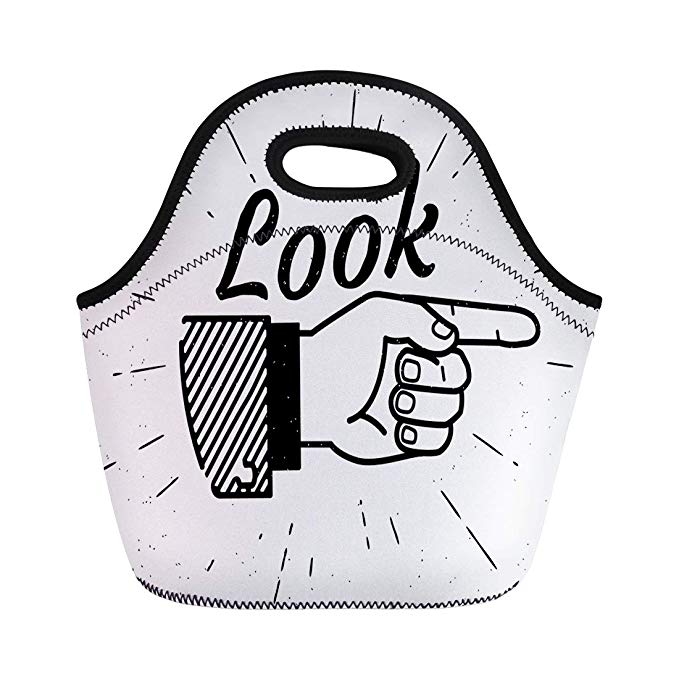 679x679 Semtomn Lunch Tote Bag Human Vintage Pointing Finger