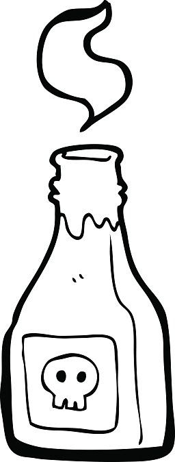 256x674 Line Drawing Cartoon Poison Premium Clipart