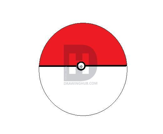 521x429 How To Draw A Pokeball, Step