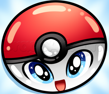 350x302 How To Draw A Chibi Pokeball, Step