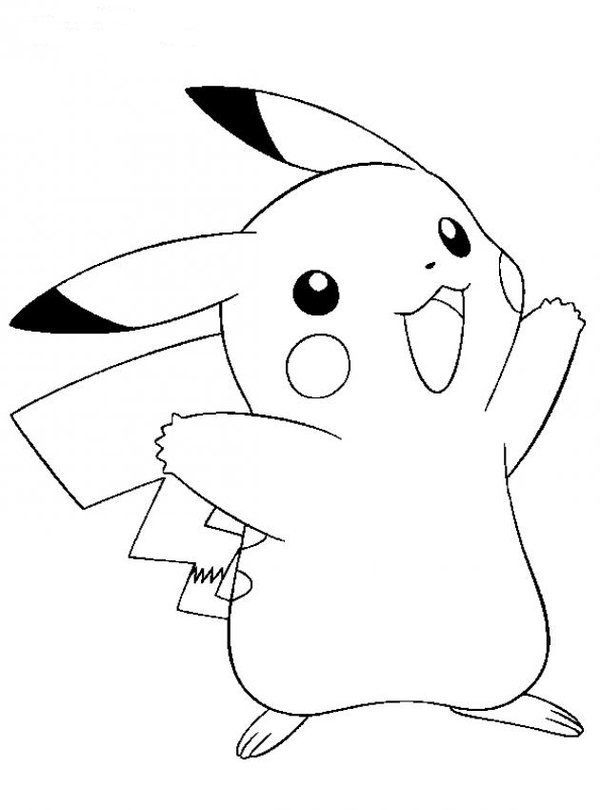 600x810 Pikachu Pokemon Black And White Coloring Pages Print Pokemon
