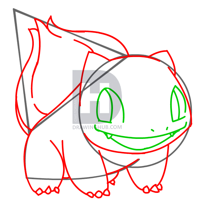 647x675 How To Draw Bulbasaur From Pokemon, Step