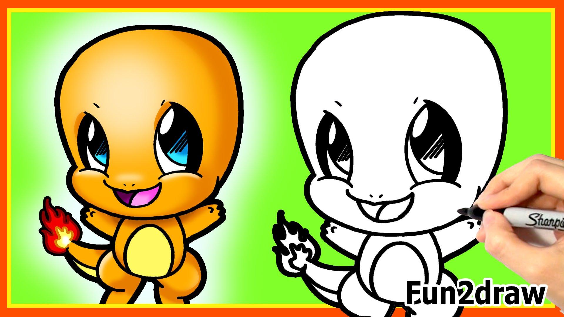1920x1080 How To Draw Cute Charmander Easy Step