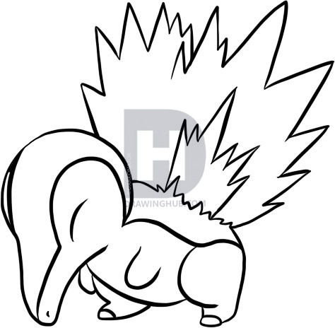 474x464 How To Draw Cyndaquil, Step