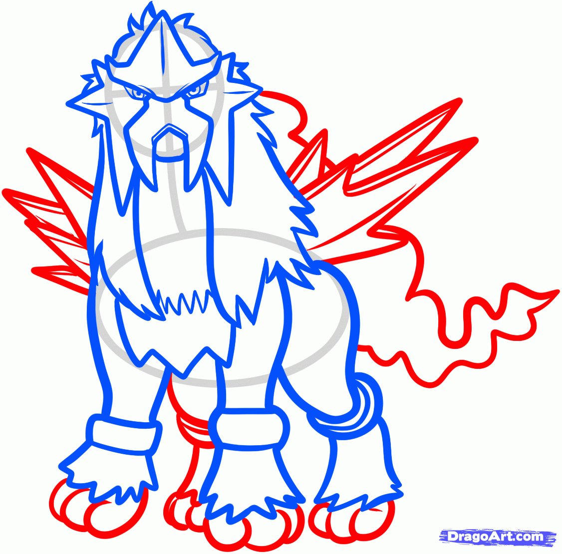 1126x1110 How To Draw Entei, Pokemon, Step