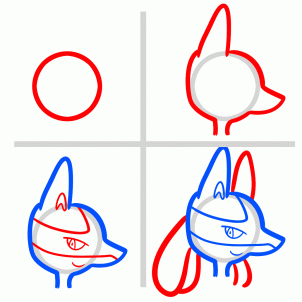 302x302 How To Draw Lucario Pokemon