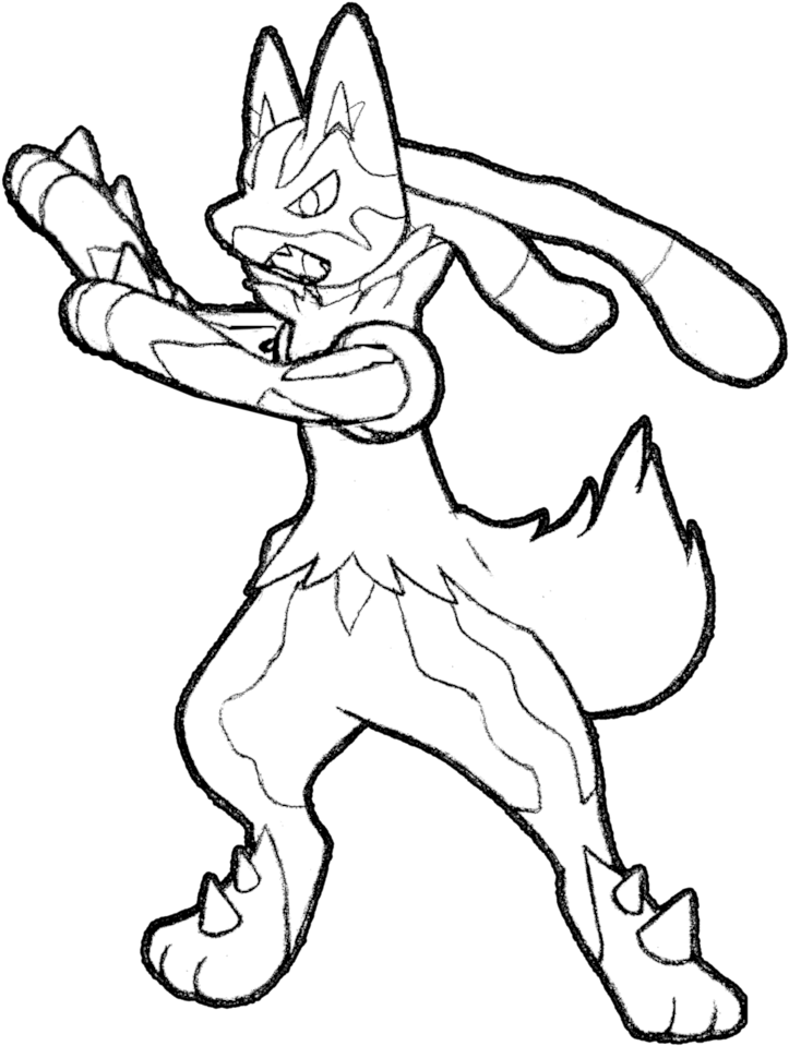 723x959 Mega Lucario Drawing