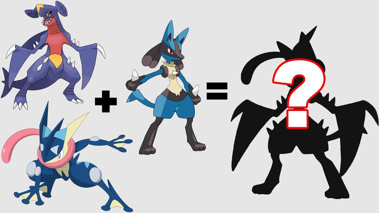 1280x720 Pokemon Fusion Sprite Greninja + Lucario + Garchomp