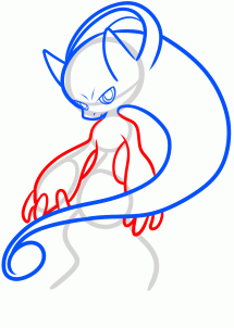 215x302 How To Draw Mewthree, Mewthree Step Pokemon Mega