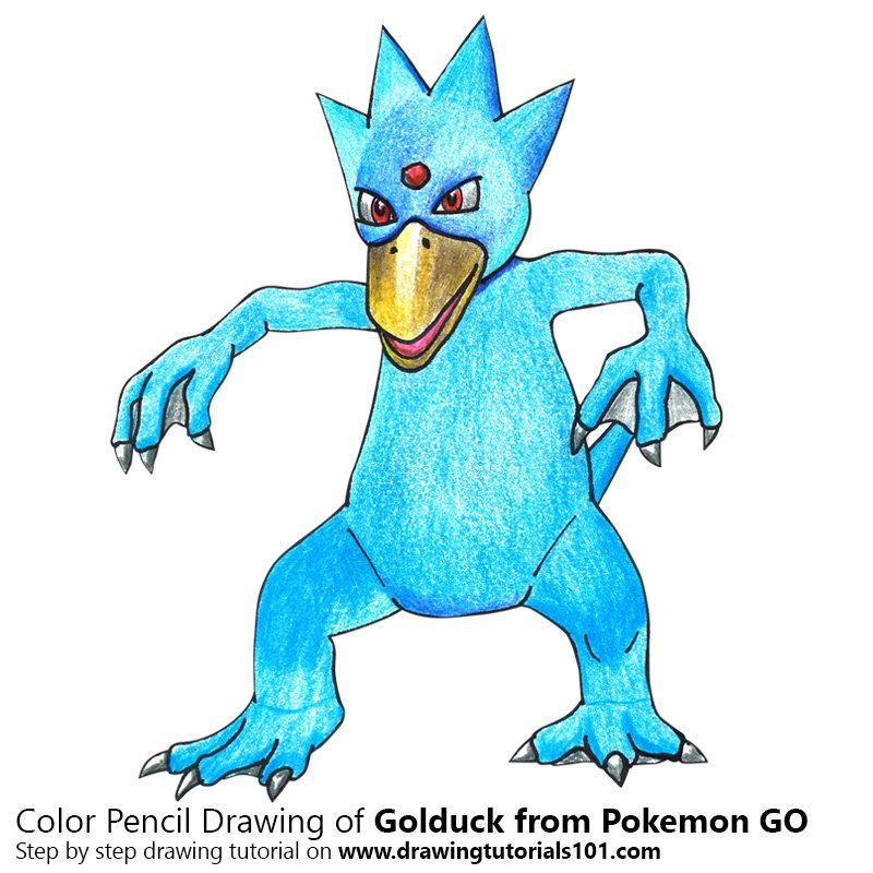 800x800 Golduck From Pokemon Go Colored Pencils
