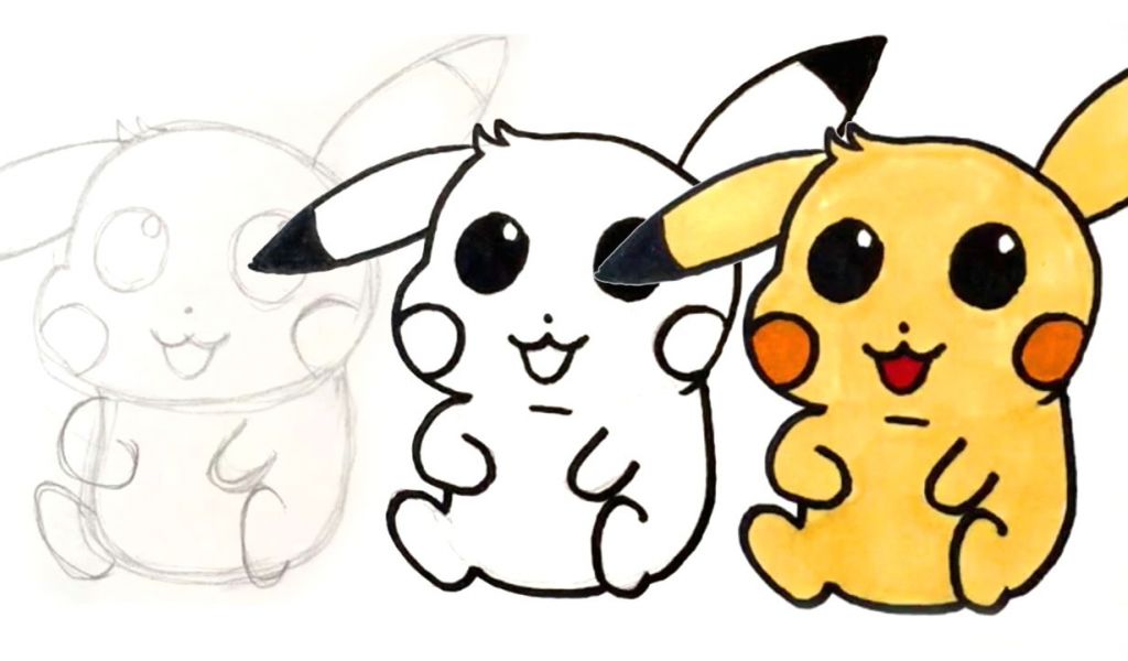 1024x600 Drawings Easy Pikachu How To Draw Cute Pikachu For Kids In Easy
