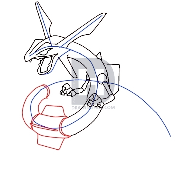 622x571 How To Draw Rayquaza, Step