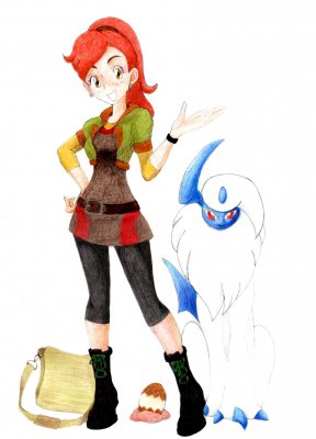288x400 Trainer And Pokemon Drawing