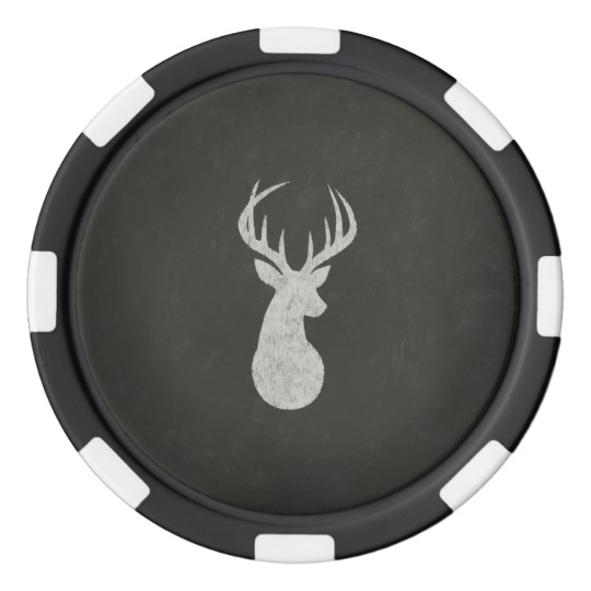 540x540 Deer With Antlers Chalk Drawing Poker Chips
