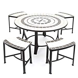 300x300 Buy Orion Tile Top Table With Fire Pit Bbq Grill Spark Guard Poker