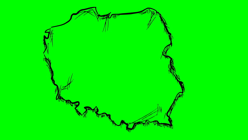 852x480 poland drawing outline map on stock footage video