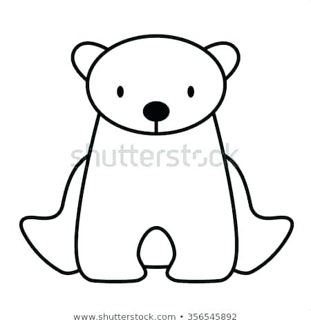 450x470 How To Draw A Polar Bear Polar Bear Drawing How To Draw Cartoon