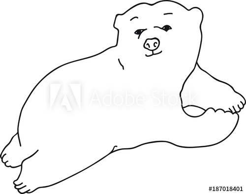 500x394 Hand Drawn Doodle Vector Line Art Illustration Lying Cute Little
